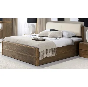 Šatní skříň Dubová postel ATLANTA 140x200 cm dub pálený DÁREK ZDARMA