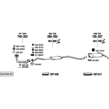 Zadní díl výfuku zadní tlumič výfuku Bosal 135-557
