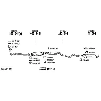 Výfukový systém střední tlumič výfuku Bosal 282-793
