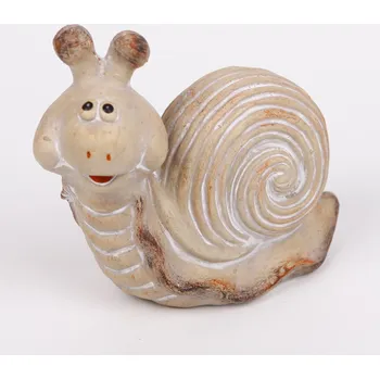 Zahradní dekorace Šnek keramika 11 cm natural (706727)