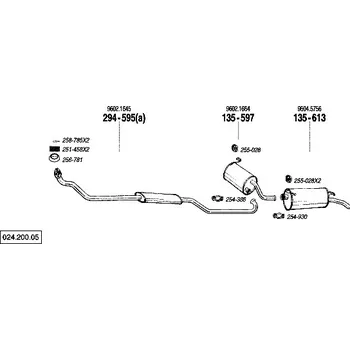 Zadní díl výfuku zadní tlumič výfuku Bosal 135-597