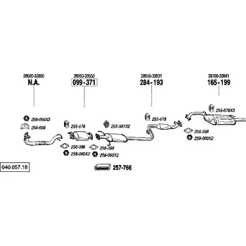 Tlumič výfuku střední tlumič výfuku Bosal 284-193