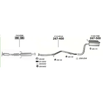 Výfukový systém zadní tlumič výfuku Bosal 267-500