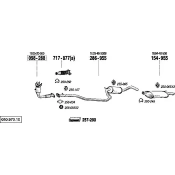 Zadní díl výfuku zadní tlumič výfuku Polmostrow 154955P, náhrada za Bosal 154-955