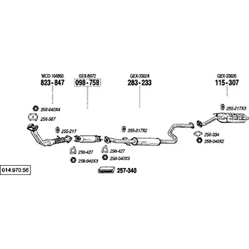 Zadní díl výfuku zadní tlumič výfuku Bosal 115-307