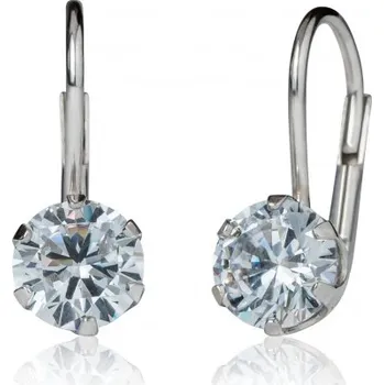 Náušnice Luxur, Moderní náušnice Katja, bílé zlato a zirkony, 3580194-0-0-1