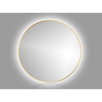 Zrcadlo In-Design Zrcadlo RoundLine backlight - zlatý matný rám, s LED osvětlením Průměr zrcadla (mm): 600, Vypínač: Bez vypínače