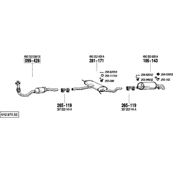 Zadní díl výfuku zadní tlumič výfuku Bosal 105-143
