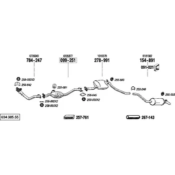 Střední díl výfuku střední tlumič výfuku Bosal 278-991