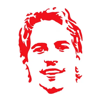 Samolepící dekorace SAMOLEPKA Paul Walker 008 levá obličej (10 - červená) NA AUTO, NÁLEPKA, FÓLIE, POLEP, TUNING, VLASTNÍ TEXT, TISK, AUTOSAMOLEPKY.cz, POLEPY, OBRÁZEK, LOGO, SAMOLEPKY