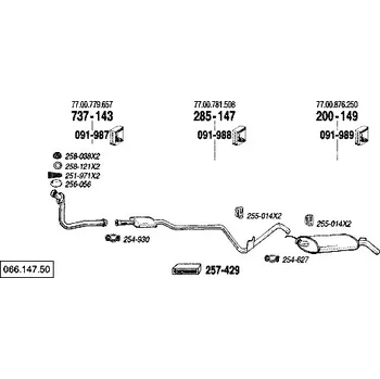 Střední díl výfuku střední tlumič výfuku Bosal 285-147