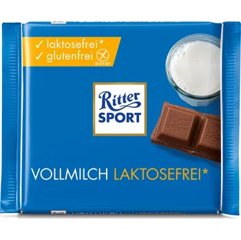 RITTER SPORT MLÉČNÁ ČOKOLÁDA BEZ LAKTÓZY BEZ LEPKU NĚMECKO!