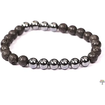Náramek Magieprirody.cz Pánský náramek Láva s hematitem - 8 mm kuličky #294 - z přírodních kamenů