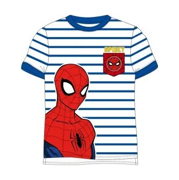 Chlapecké tričko E plus M - Chlapecké bavlněné tričko s krátkým rukávem Spiderman Marvel- modré 134