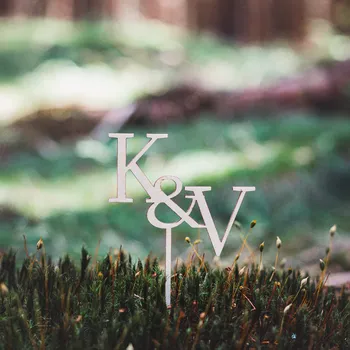 Vánoční ozdoba Dřevěná zapichovací ozdoba - Vlastní iniciály