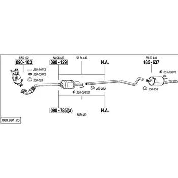 Zadní díl výfuku zadní tlumič výfuku Polmostrow 185637P, náhrada za Bosal 185-637