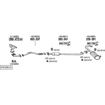 Zadní díl výfuku zadní tlumič výfuku Polmostrow 229501P, náhrada za Bosal 229-501