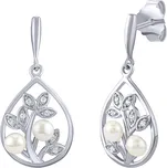 Stříbrné náušnice Arania s přírodními bílými perlami a Brilliance Zirconia FWE15135W