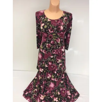 Dámské šaty DÁMSKÉ ŠATY, Barva Vínová, Velikost XXXL 54, Materiál 96% Viskoza 4% Lycra