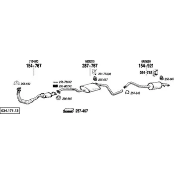 Tlumič výfuku přední tlumič výfuku Bosal 154-767