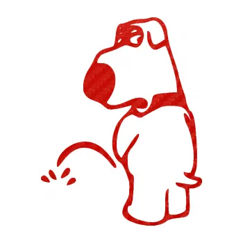 Samolepicí dekorace na vozidlo Pes čůrá 002 levá (53 - 3D karbon červený) SAMOLEPKA NA AUTO, NÁLEPKA, FÓLIE, POLEP, TUNING, VLASTNÍ TEXT, TISK, AUTOSAMOLEPKY.cz, POLEPY, OBRÁZEK, LOGO, 3D STICKERS