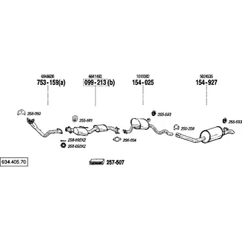 Tlumič výfuku střední tlumič výfuku Polmostrow 154025P, náhrada za Bosal 154-025