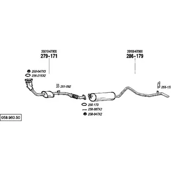 Tlumič výfuku zadní tlumič výfuku Bosal 286-179