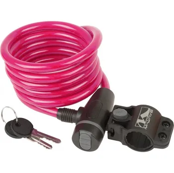 Zámek na kolo zámek M-Wave 10x1800mm růžový (zámek M-Wave 10x1800mm růžový)