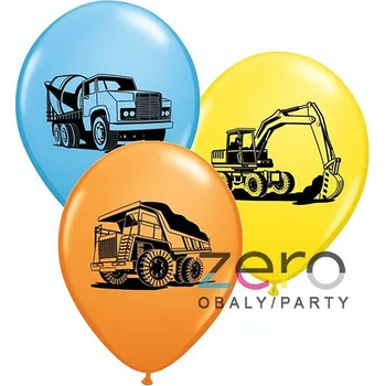 Balónek Balónky nafukovací pr. 30 cm (5 ks) - barevné s auty