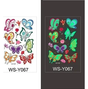 Odstranitelné tetování Glow Tattoo Dočasné tetování svítící ve tmě Motýli