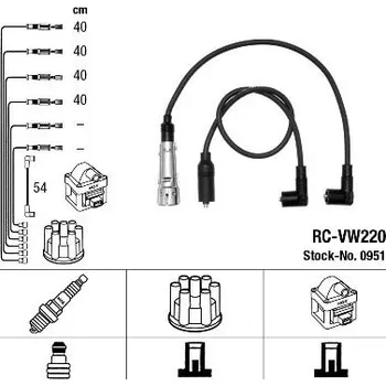 Zapalovací kabel Sada kabelů pro zapalování NGK 0951