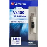 128GB Verbatim Vx400, USB flash disk 3.0, 47690, stříbrná