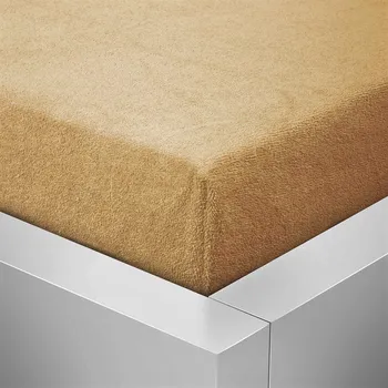 Prostěradlo Froté oříškové prostěradlo David jednolůžko 90x200 cm Barva: Hnědá, rozměr: 90x200cm