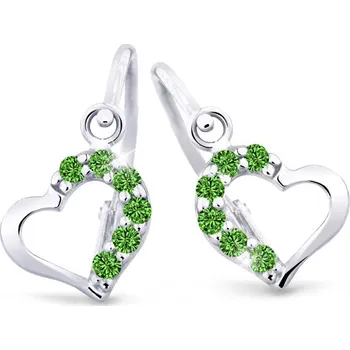 Náušnice Cutie Jewellery Dětské náušnice z bílého zlata C2757B-Zelená