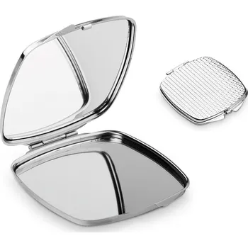 Kosmetické zrcátko SHIMMER. Dvojité kovové zrcátko do kabelky bez potisku bez potisku 1 bez potisku