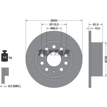 Brzdový kotouč Brzdový kotouč TEXTAR 92306603