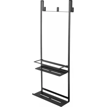 Koupelnový nábytek Deante Mokko příslušenství, závěsná polička typ A na sprchovou kabinu, černá matná, ADM_N52K