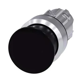 Stykač SIEMENS Tlačítko hřibové, 22 mm, kulaté, kov, s vysokým leskem, černá, 30 mm 3SU1050-1AD10-0AA0