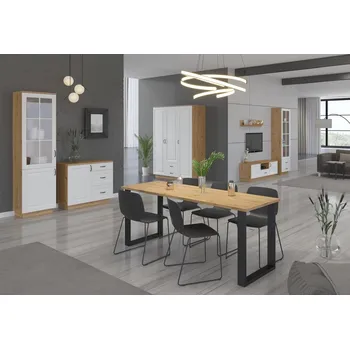 Obývací stěna Obývací stěna E, FLAWIA artisan/bílá MDF