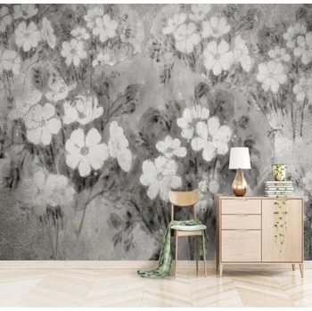 Fototapeta Solution Media 3D tapety - Černobílé květy MU4509 6 - Samolepící tapeta - 380-450g/m2