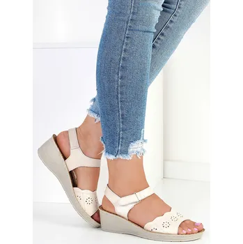 Dámské sandále HAIDI Sandály na klínku HL61689WH Velikost: 39