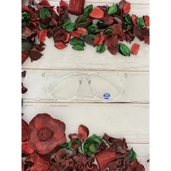 Brýle na čtení Kulaté brýle proti modrému světlu Barva: průhledná