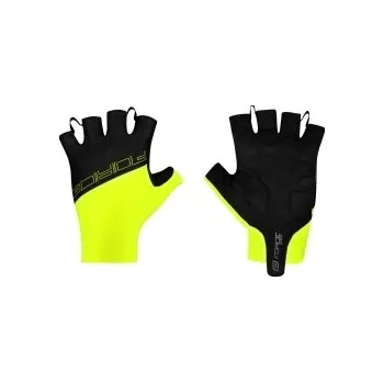 Cyklistické rukavice Rukavice FORCE EVEN bez zapínání, fluo-černé