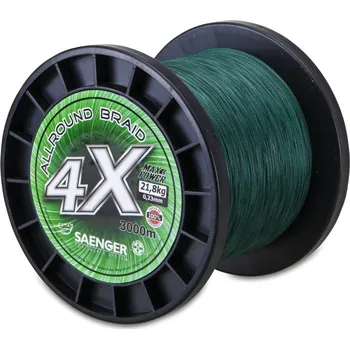 Saenger šňůra 4 X Allround Braid 3000 m 0,23 mm zelená
