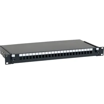Racková skříň Masterlan optická vana 24x SC Simplex, patch panel vč. kazety, 1U, 19", černá