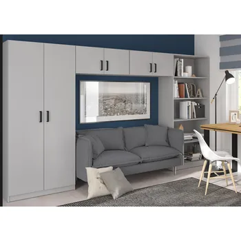 Kancelářská sestava Studentský pokoj / kancelář MALTA 320 cm, světlé šedá Sestava U