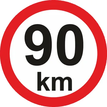 Nejvyšší povolená rychlost - 90 km samolepící vinylová fólie průměr 200 mm