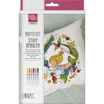 Povlak na dekorativní polštářek Knorr prandell Povlak na polštář Mořská panna (40 x 40 cm) + sada fixů na textil (6ks)