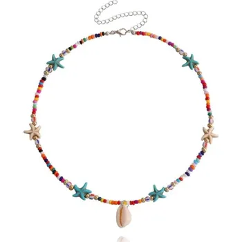 Náhrdelník Náhrdelník na krk s mušlemi kauri - barevný