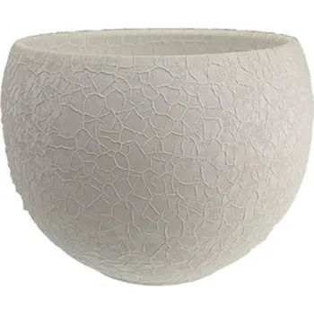 Obal na květináč Piskáček Praha Obal keramický Luna lizard, bílý, pr.23 cm